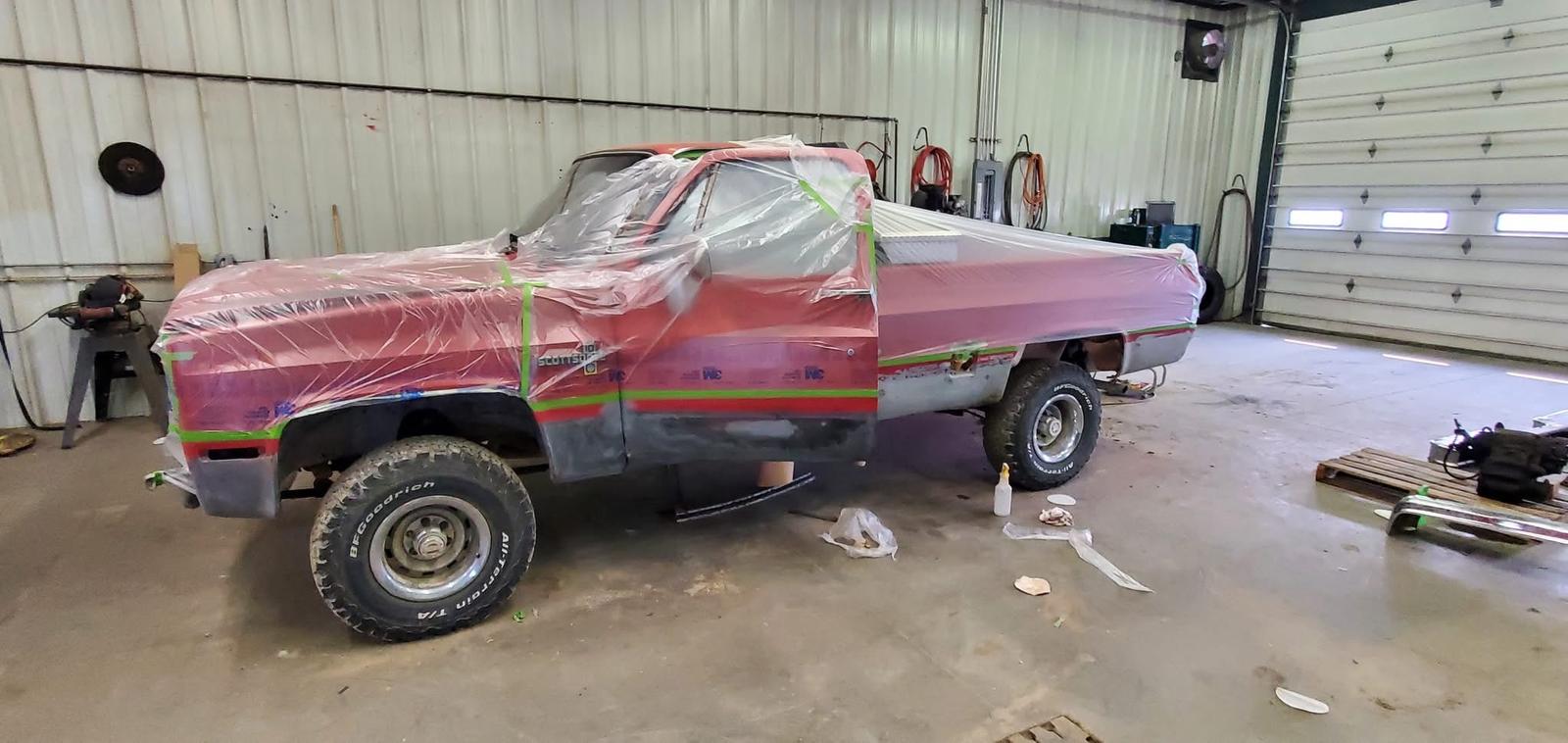 Chevy masked for paint