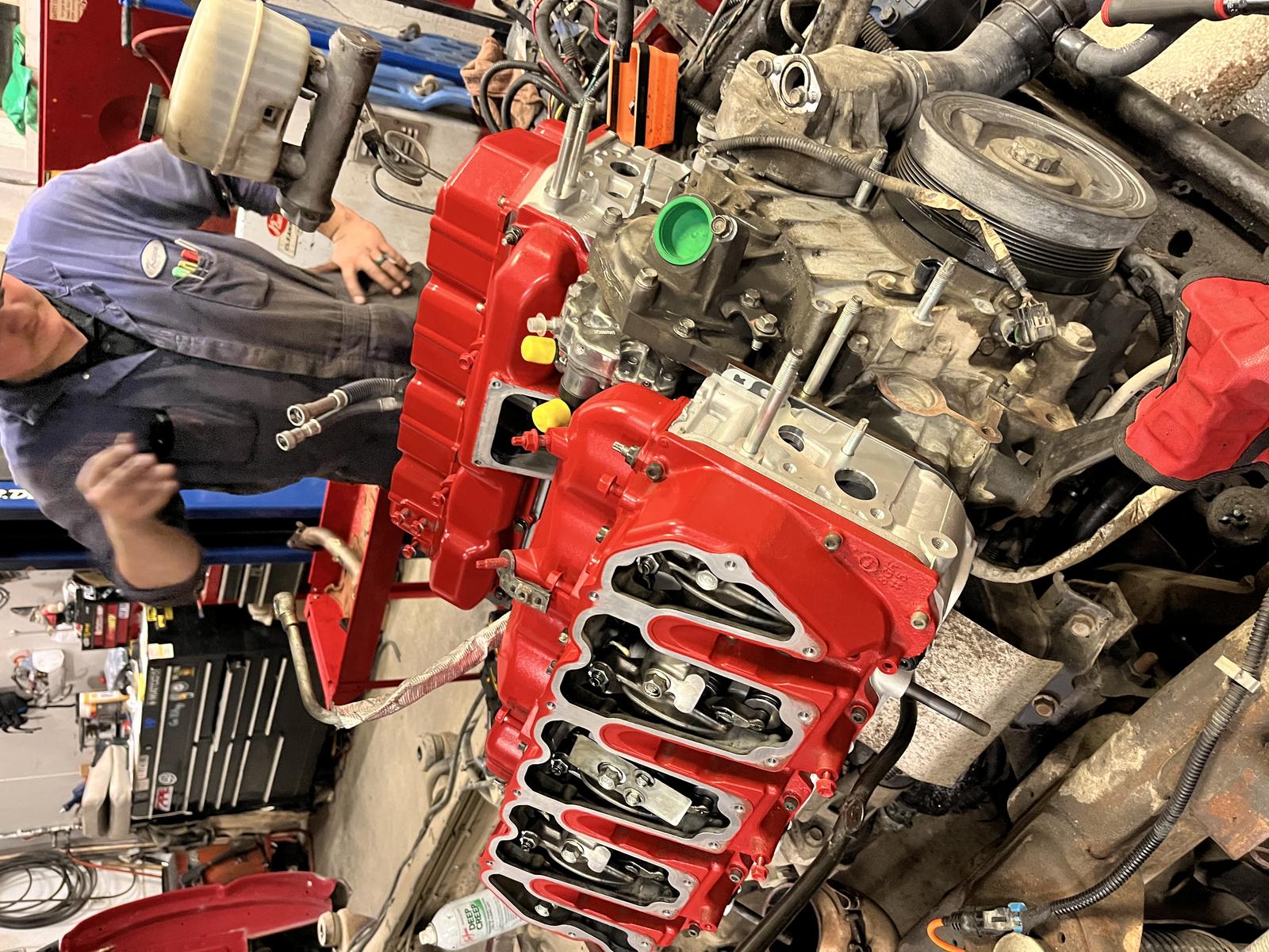 Engine build in progress